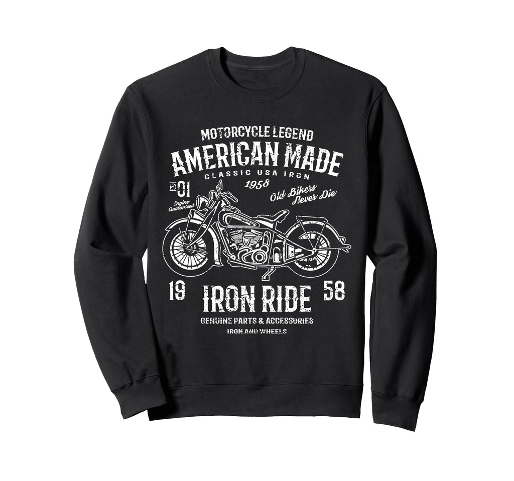 American Motorcycle Distressed Sweatshirt - Unique Graphic Unisex - T-Shirt, Sweatshirt, Hoodie
