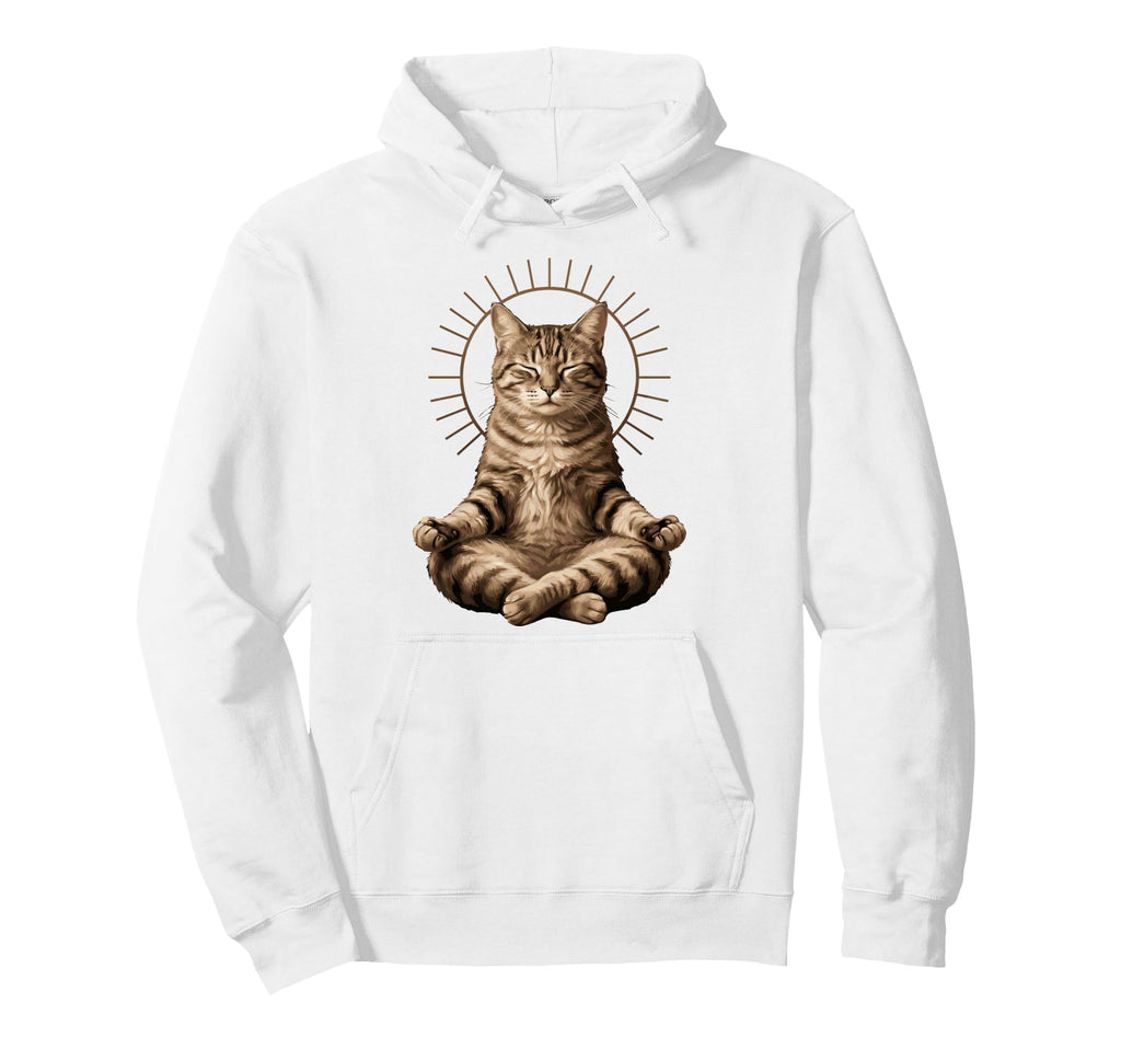 Yoga Meditation Lotus Pose Cat Namaste Hoodie - Unique Graphic for Adults - T-Shirt, Sweatshirt, Hoodie