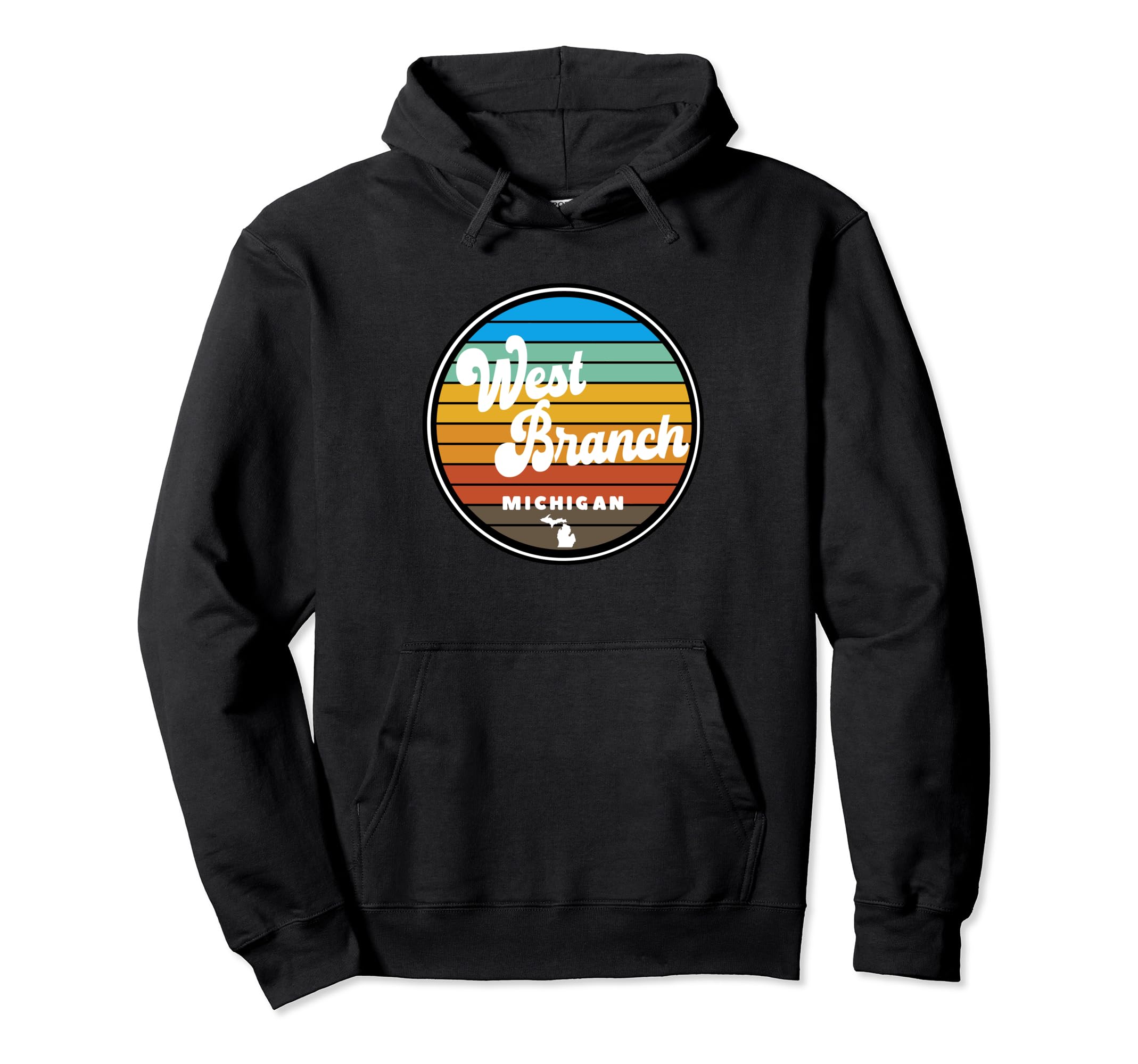 Round West Branch Area Michigan Mi Hoodie - Custom Art Print Unisex - T-Shirt, Sweatshirt, Hoodie