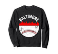 Baltimore Cityscape Baseball Sweatshirt - Trendy Graphic for Adults - T-Shirt, Sweatshirt, Hoodie