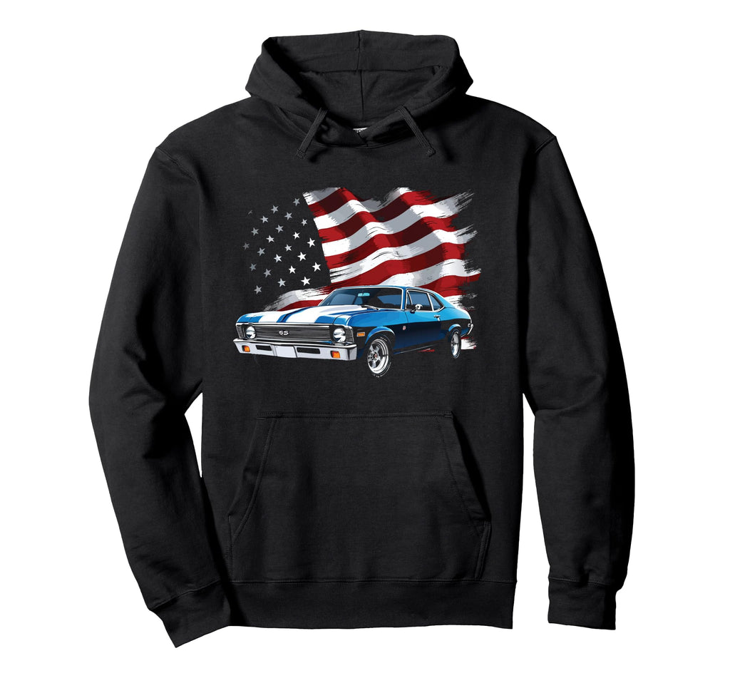 Patriotic Old School 1969 Nova Ss Hoodie - Aesthetic Graphic Men Women - T-Shirt, Sweatshirt, Hoodie