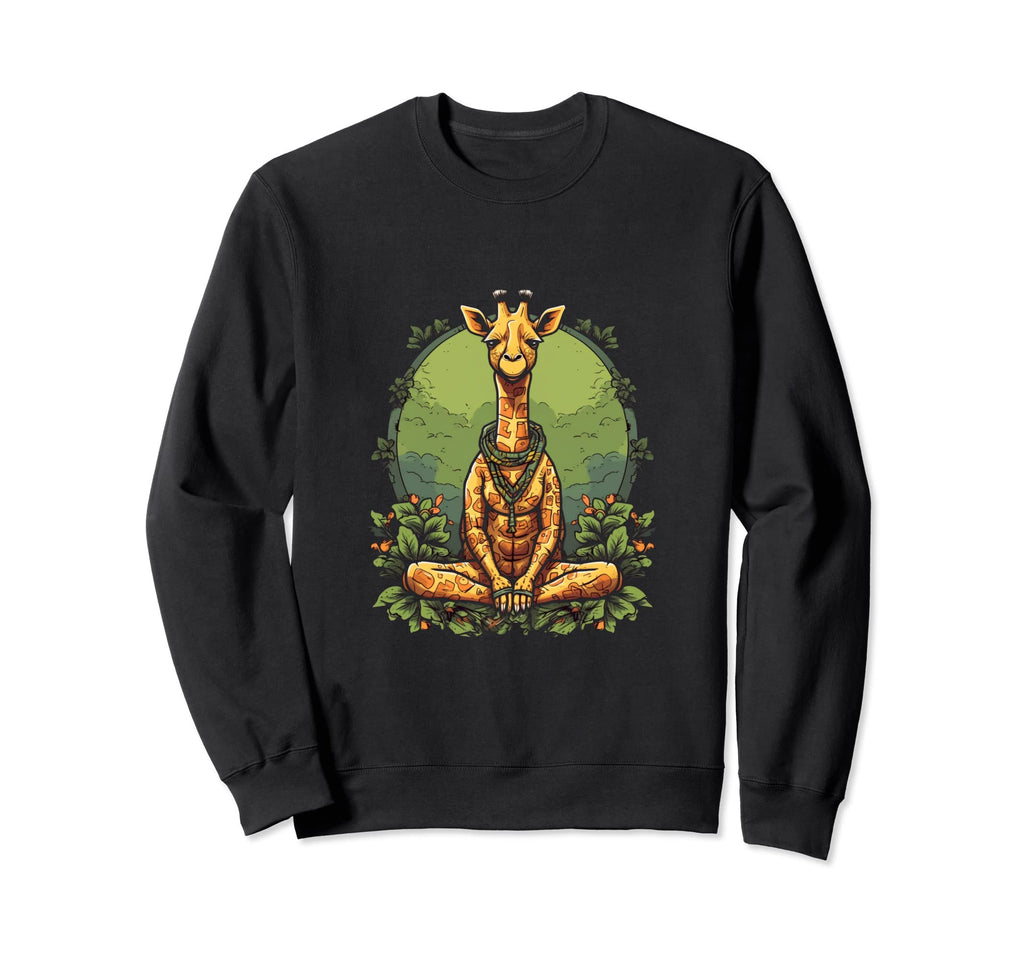 Yoga Giraffe Meditation Sweatshirt - Fun Novelty Design Men Women - T-Shirt, Sweatshirt, Hoodie