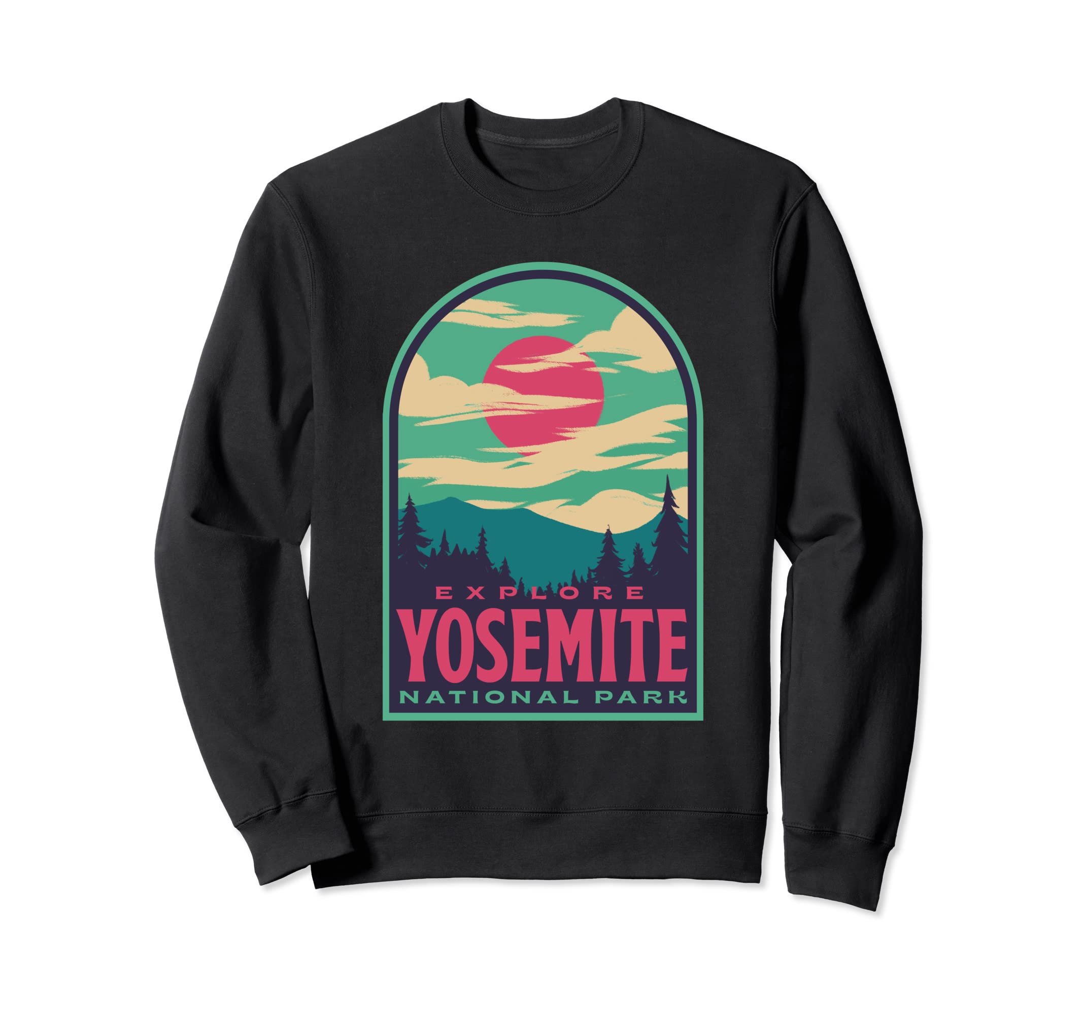 Yosemite National Park Sunset Sweatshirt - Minimalist Print Men Women - T-Shirt, Sweatshirt, Hoodie
