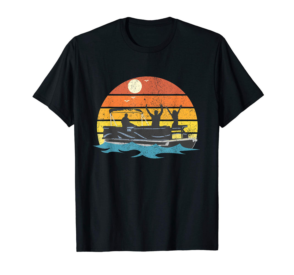 Pontoon Sunset Silhouette Boating T-Shirt - Unique Graphic for Adults - T-Shirt, Sweatshirt, Hoodie
