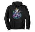 Frog Playing Guitar Music Lover 70S Hoodie - Aesthetic Graphic Men Women - T-Shirt, Sweatshirt, Hoodie