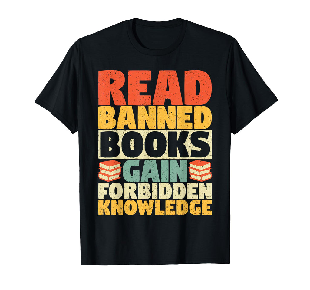 Funny Read Banned Books Typography Book T-Shirt - Novelty Apparel Unisex - T-Shirt, Sweatshirt, Hoodie