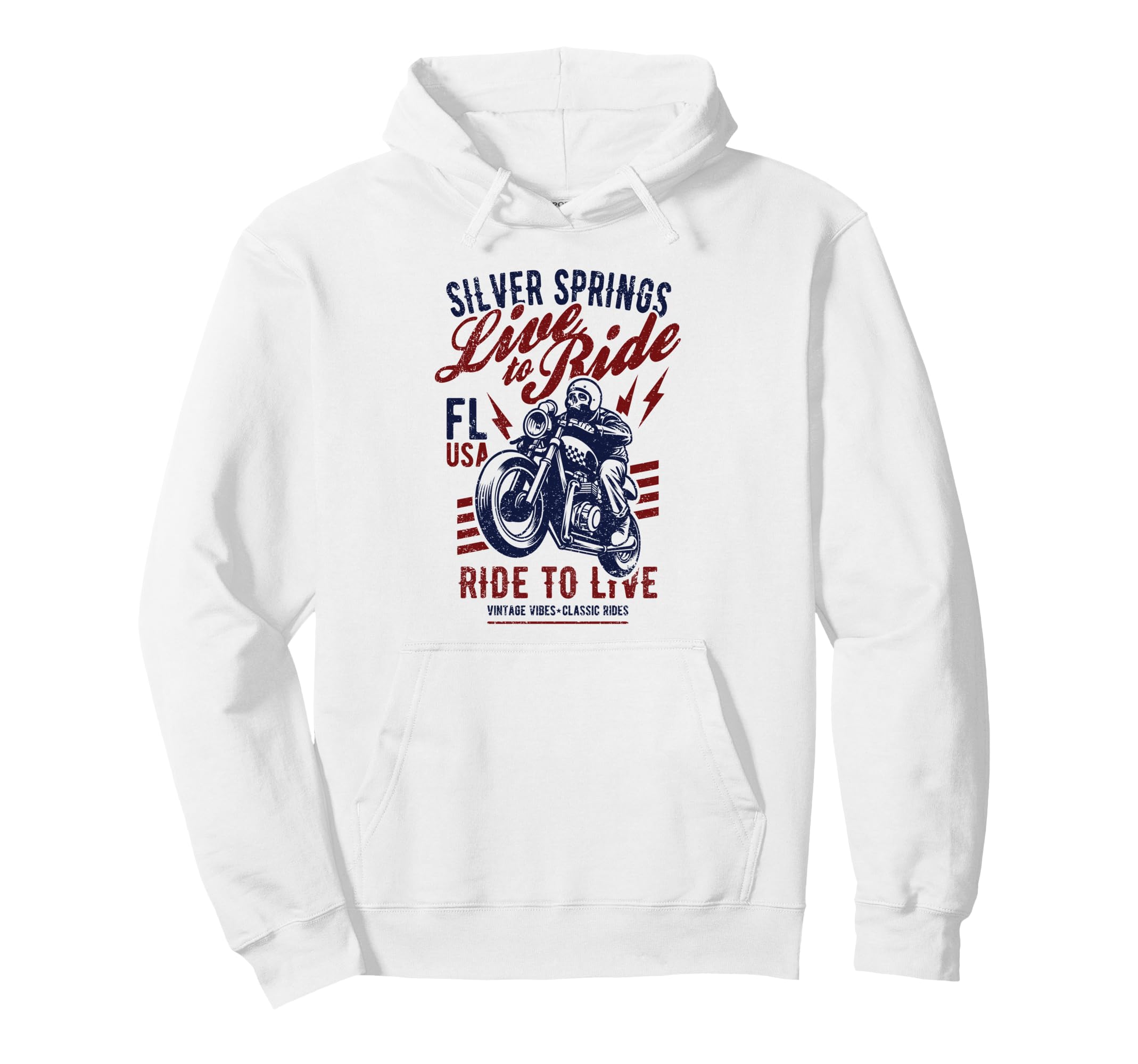 Silver Spring Florida Motorcycle Hoodie - Minimalist Print for Adults - T-Shirt, Sweatshirt, Hoodie