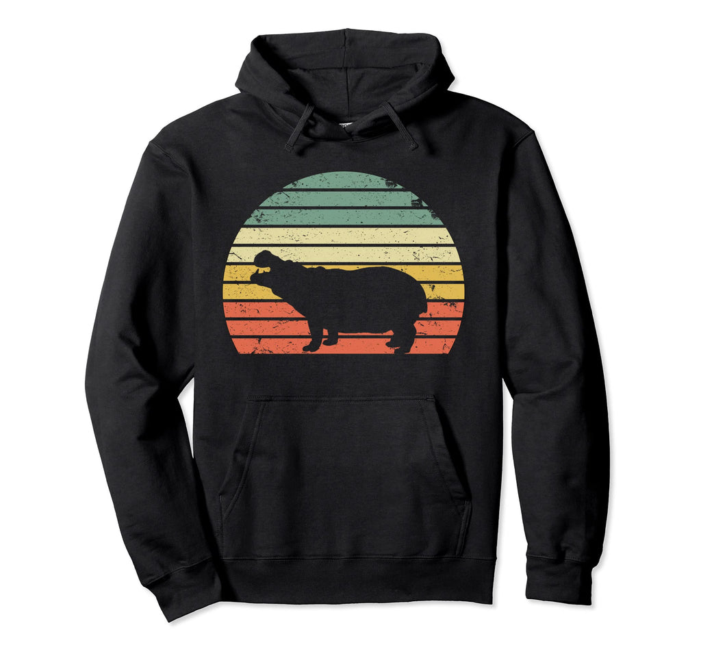 Hippopotamus Sunset Hippo Hoodie - Fun Novelty Design for Adults - T-Shirt, Sweatshirt, Hoodie