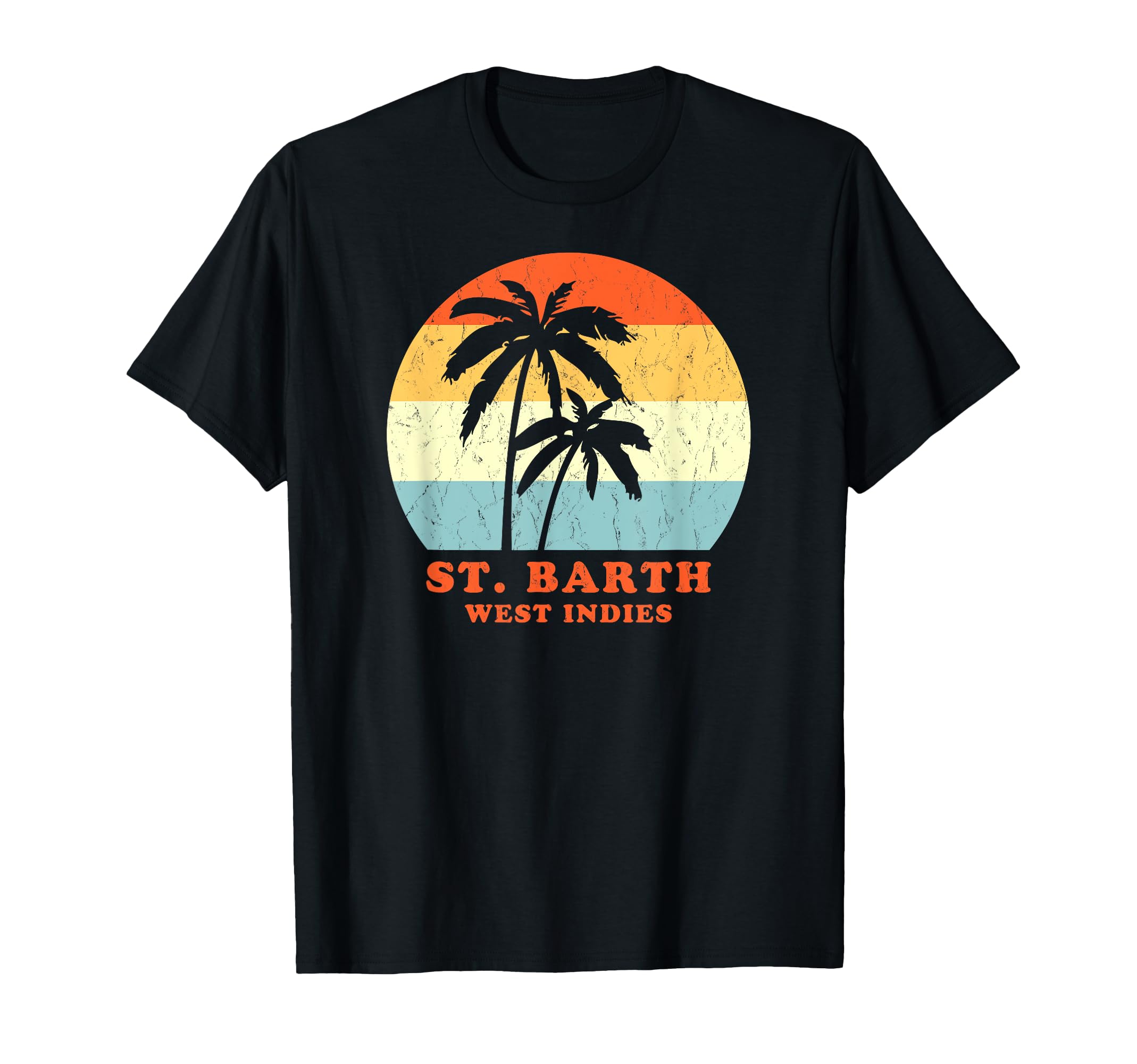 St Barth West Indies Palm Tree Sunset T-Shirt - Custom Art Print Unisex - T-Shirt, Sweatshirt, Hoodie