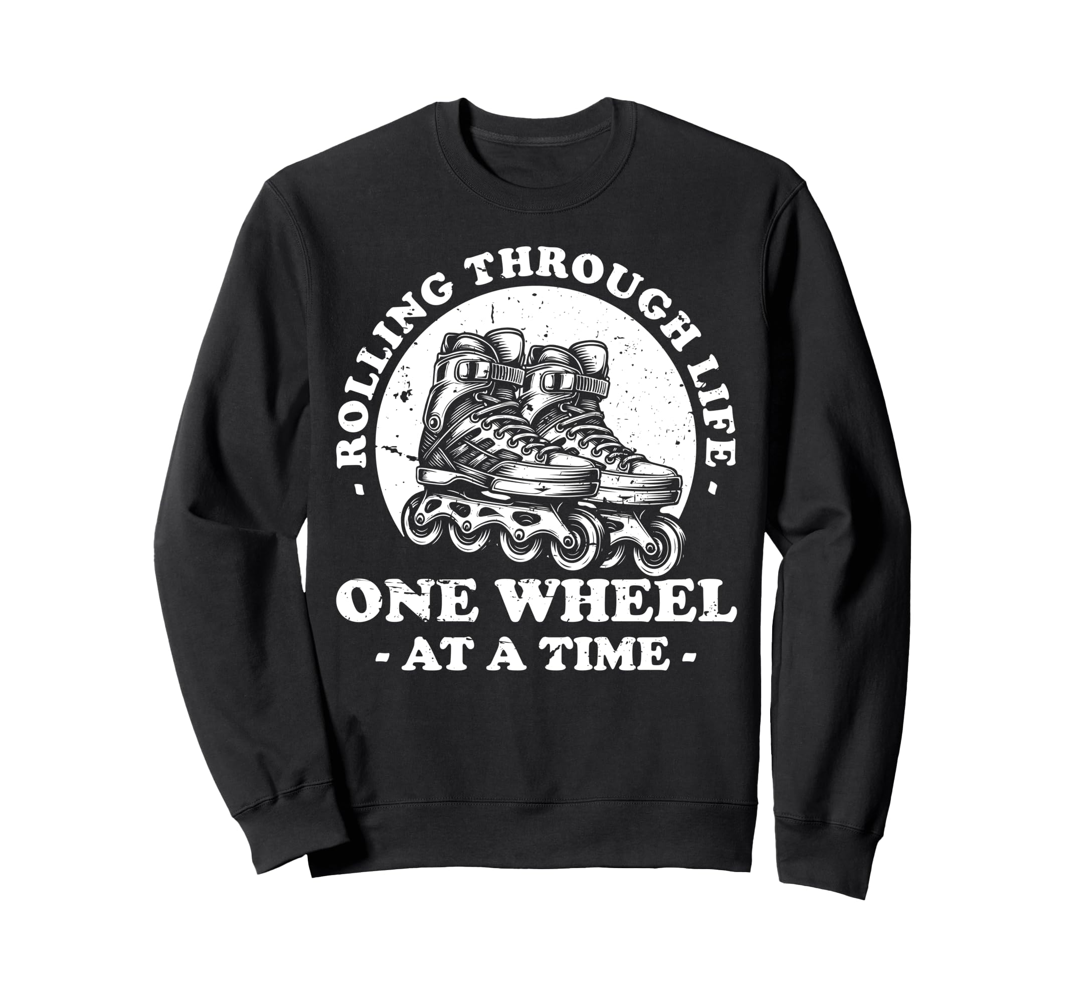 Rolling Through Life Rollerblade Sweatshirt - Aesthetic Graphic Unisex - T-Shirt, Sweatshirt, Hoodie
