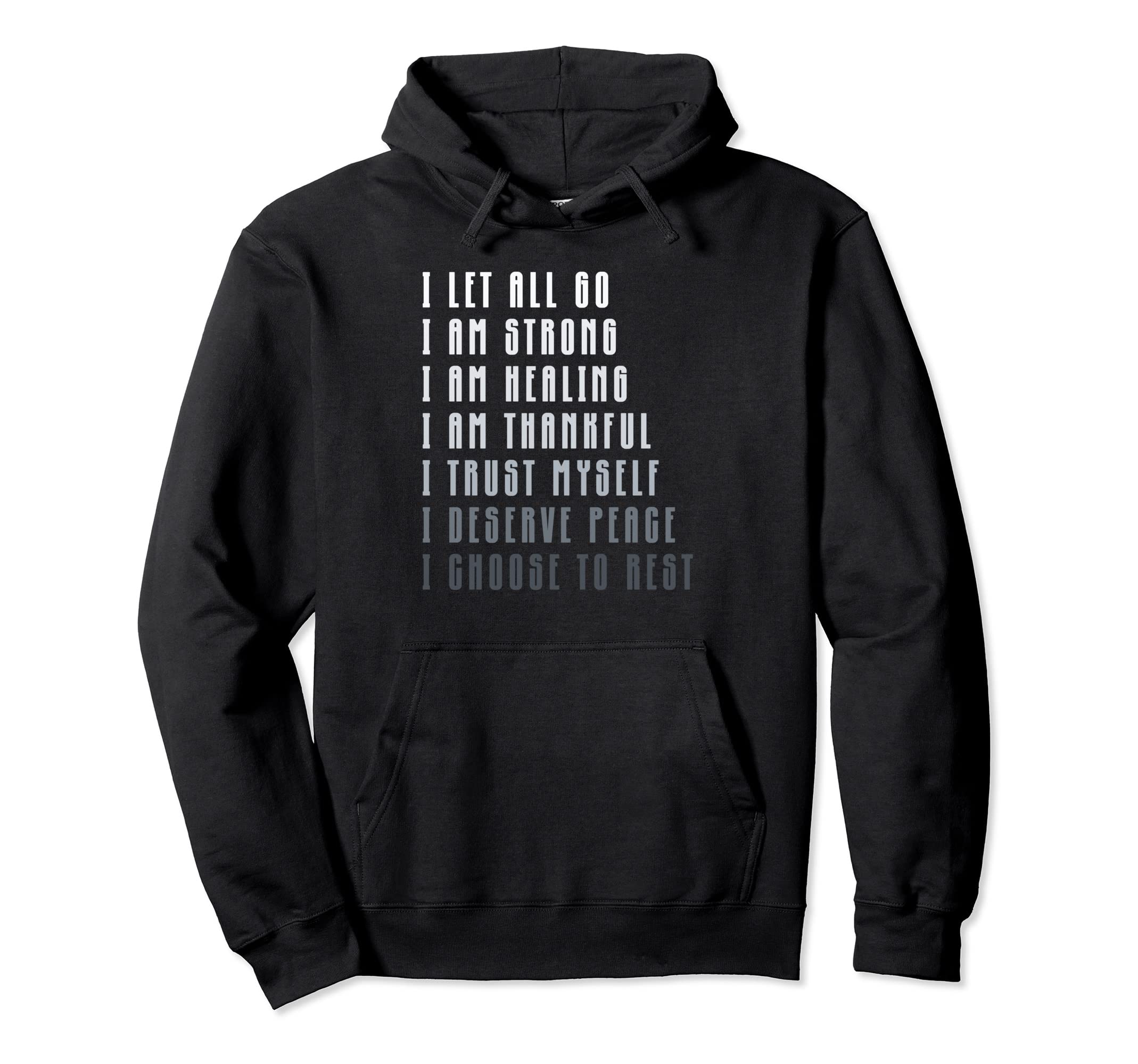Bedtime Affirmations Adults Physical Hoodie - Unique Graphic Men Women - T-Shirt, Sweatshirt, Hoodie