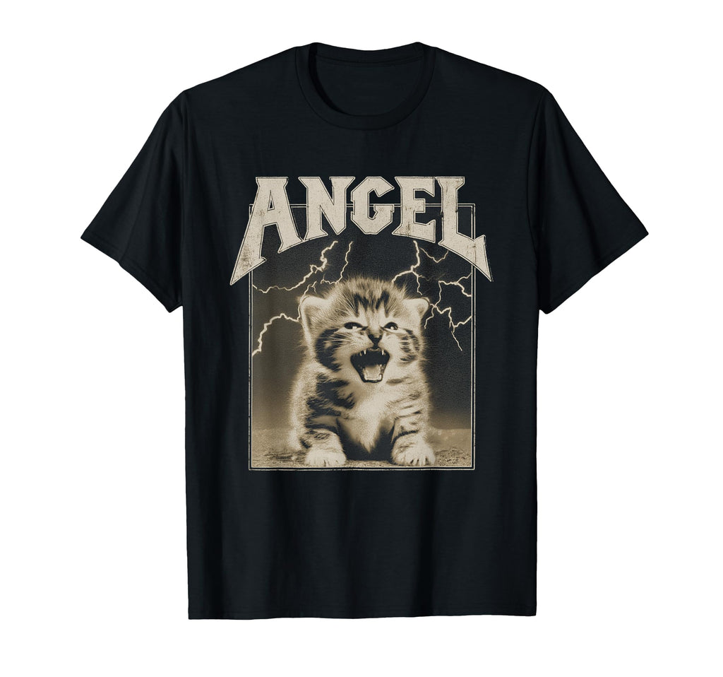 Y2K Cat Silly Angel 90S 2000S Grunge T-Shirt - Graphic Print Men Women - T-Shirt, Sweatshirt, Hoodie