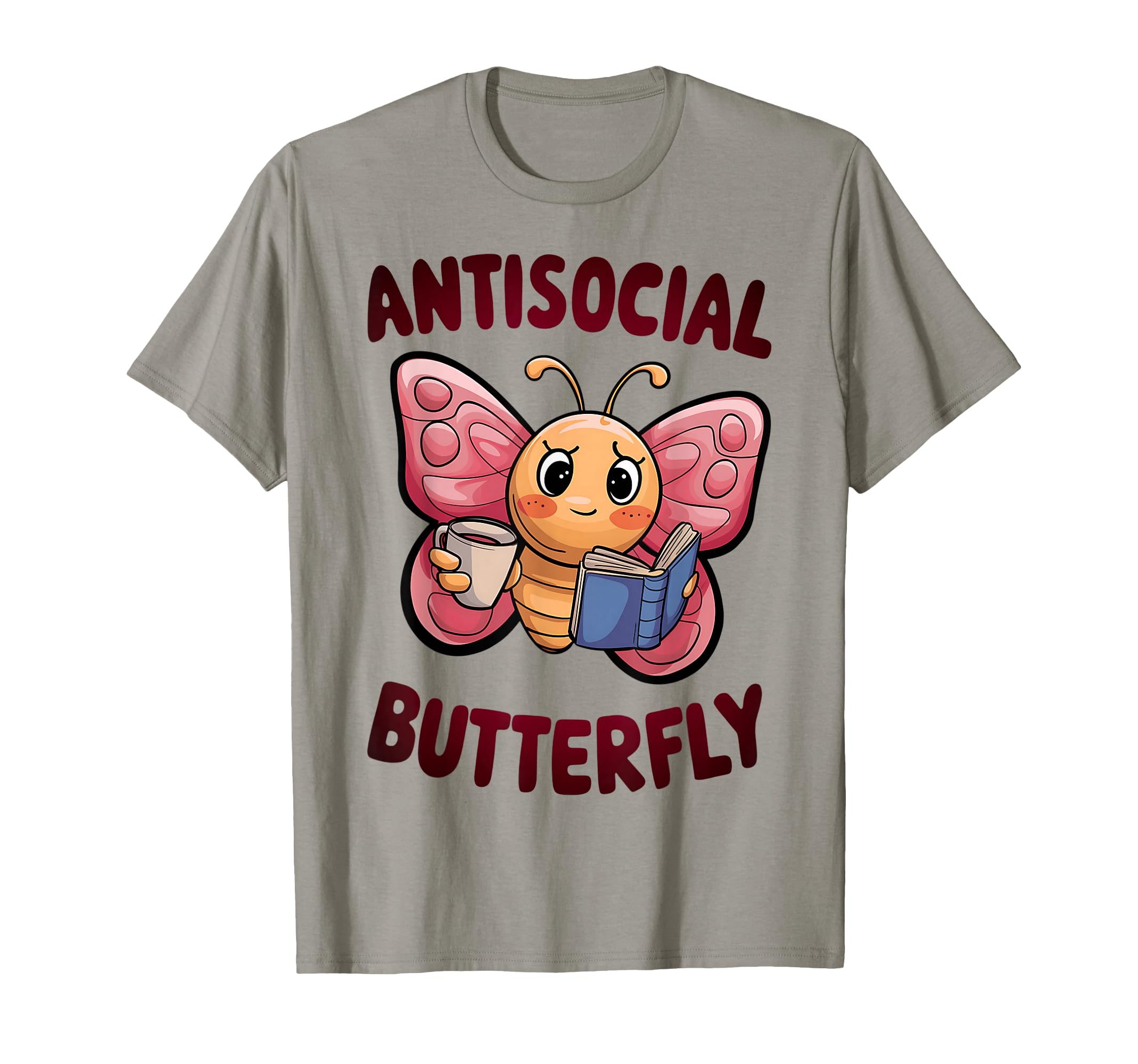 Groovy Anti Social Butterfly Ironic T-Shirt - Custom Art Print for Adults - T-Shirt, Sweatshirt, Hoodie