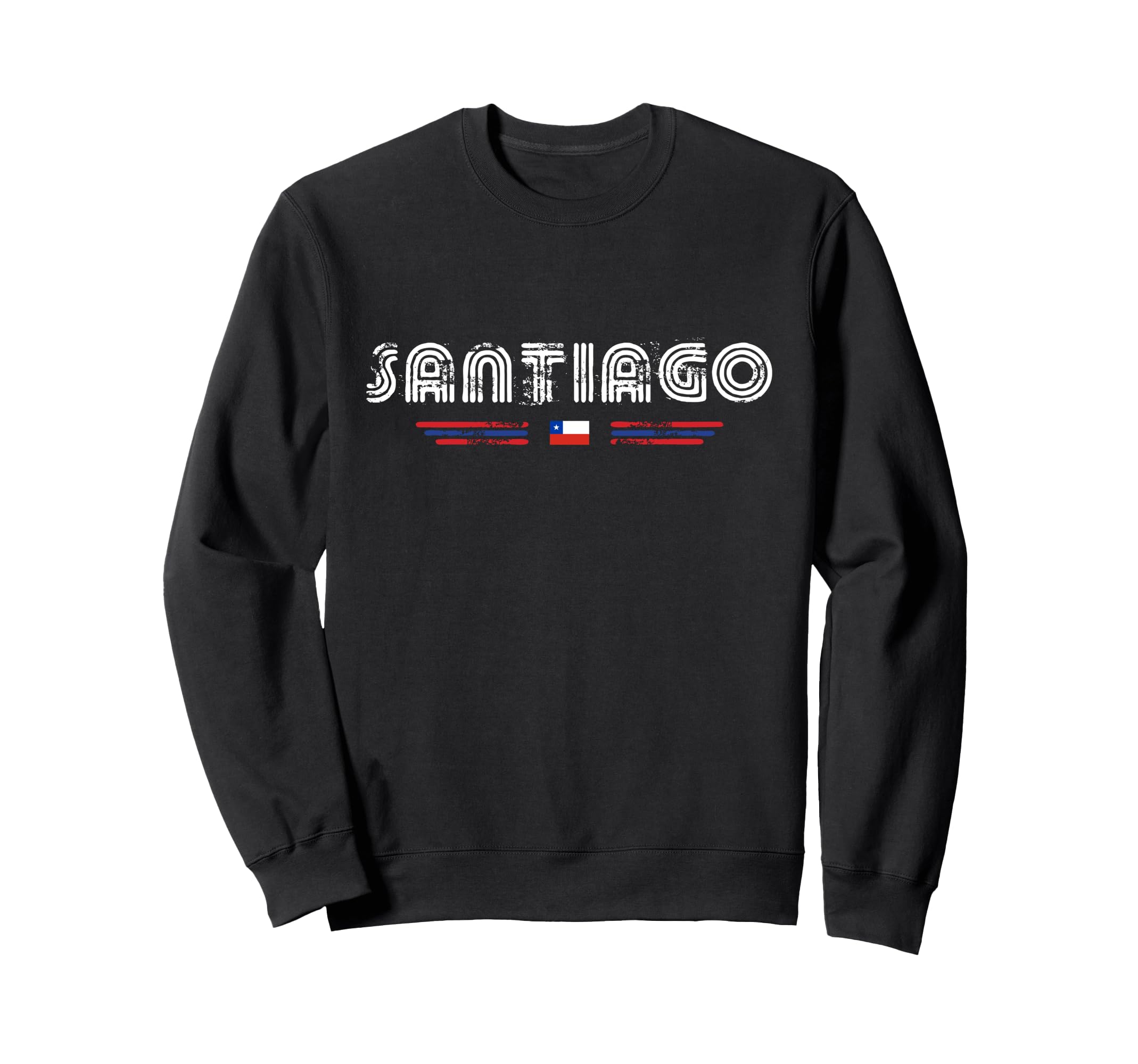 Santiago Chile 70S 80S Type Flag Sweatshirt - Fun Novelty Design Men Women - T-Shirt, Sweatshirt, Hoodie