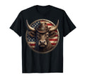 Patriotic Cowboy Bull American Flag T-Shirt - Novelty Apparel Men Women - T-Shirt, Sweatshirt, Hoodie