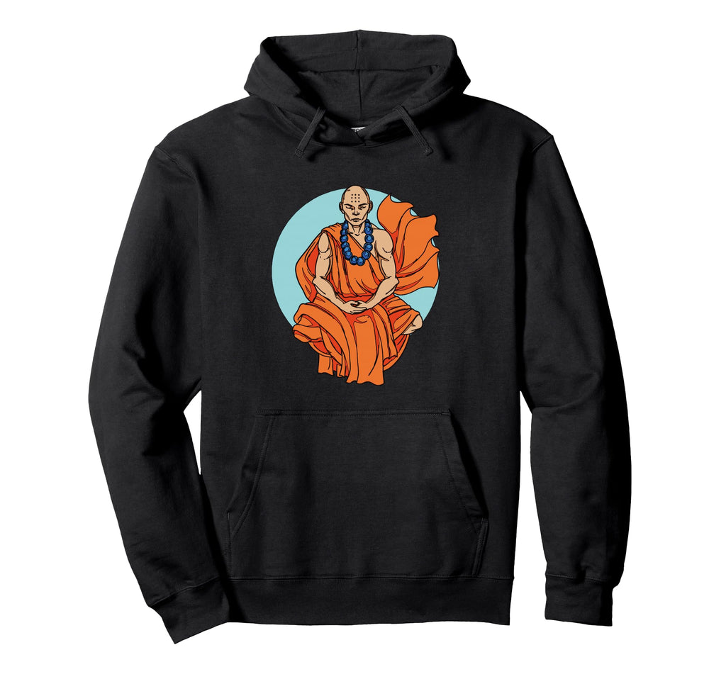 Meditation Monk Illustration Mindfulness And Hoodie - Graphic Print Unisex - T-Shirt, Sweatshirt, Hoodie
