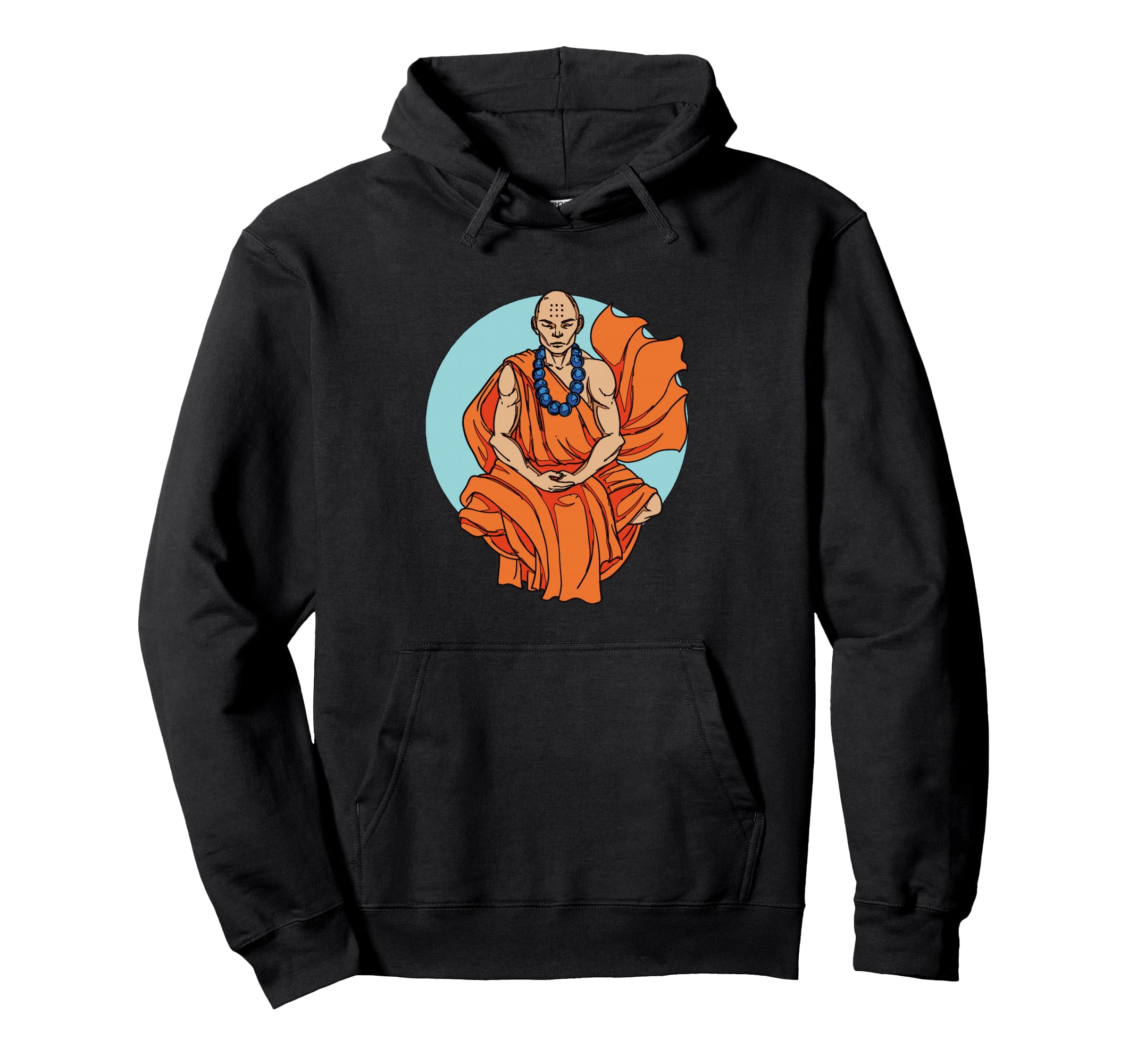Meditation Monk Illustration Mindfulness And Hoodie - Graphic Print Unisex - T-Shirt, Sweatshirt, Hoodie
