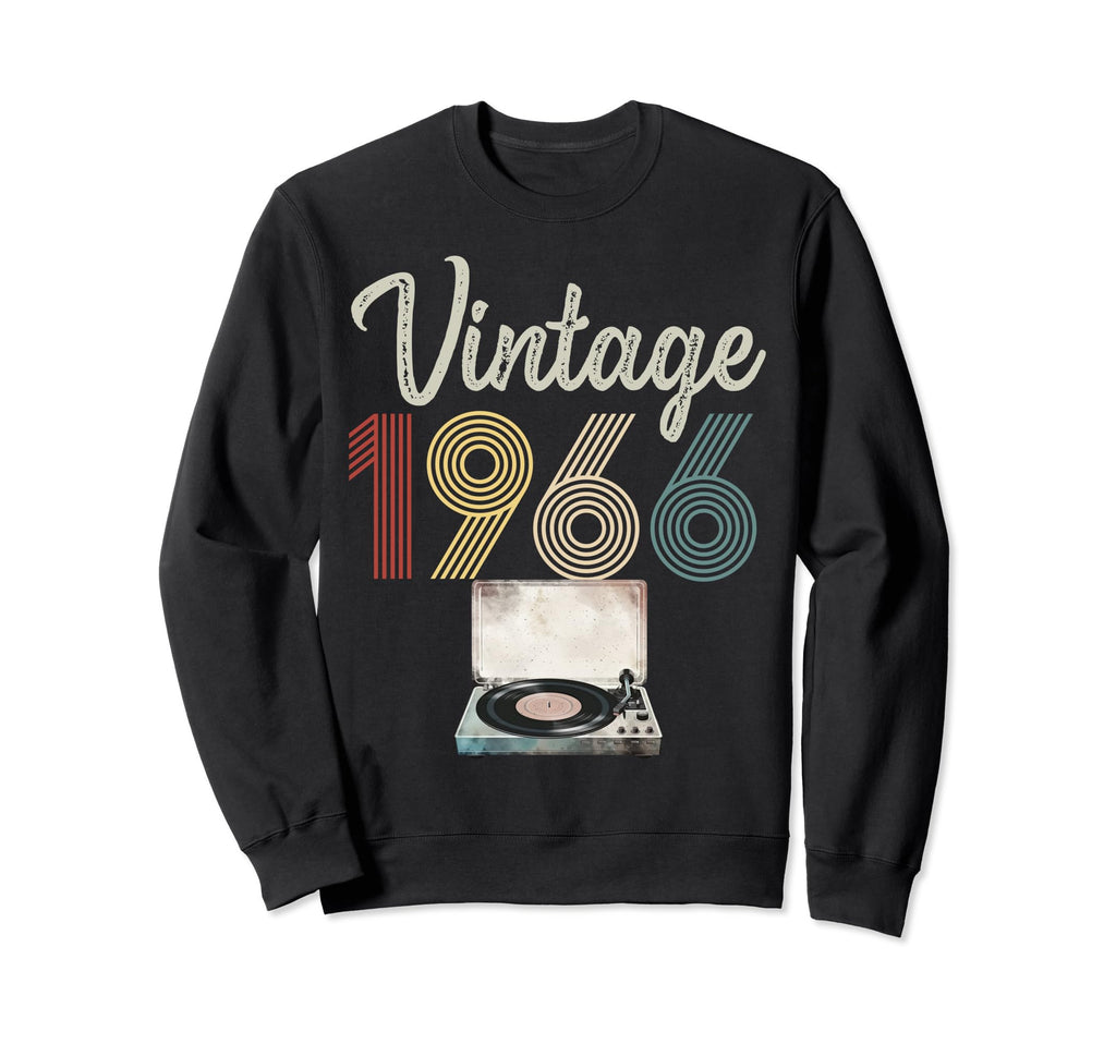 1966 Born 1966 Vinyl Record Sweatshirt - Minimalist Print for Adults - T-Shirt, Sweatshirt, Hoodie