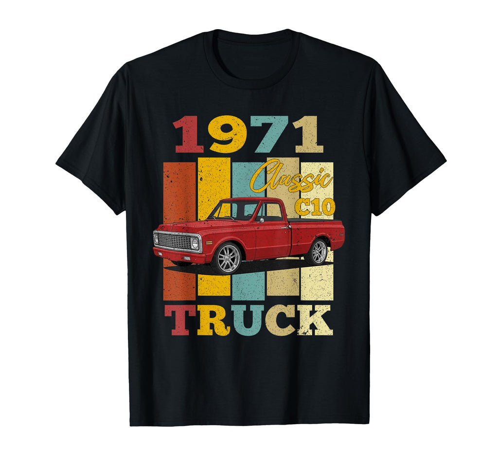1971 C10 Truck 71 Silhouette Old Hot T-Shirt - Streetwear Style for Adults - T-Shirt, Sweatshirt, Hoodie