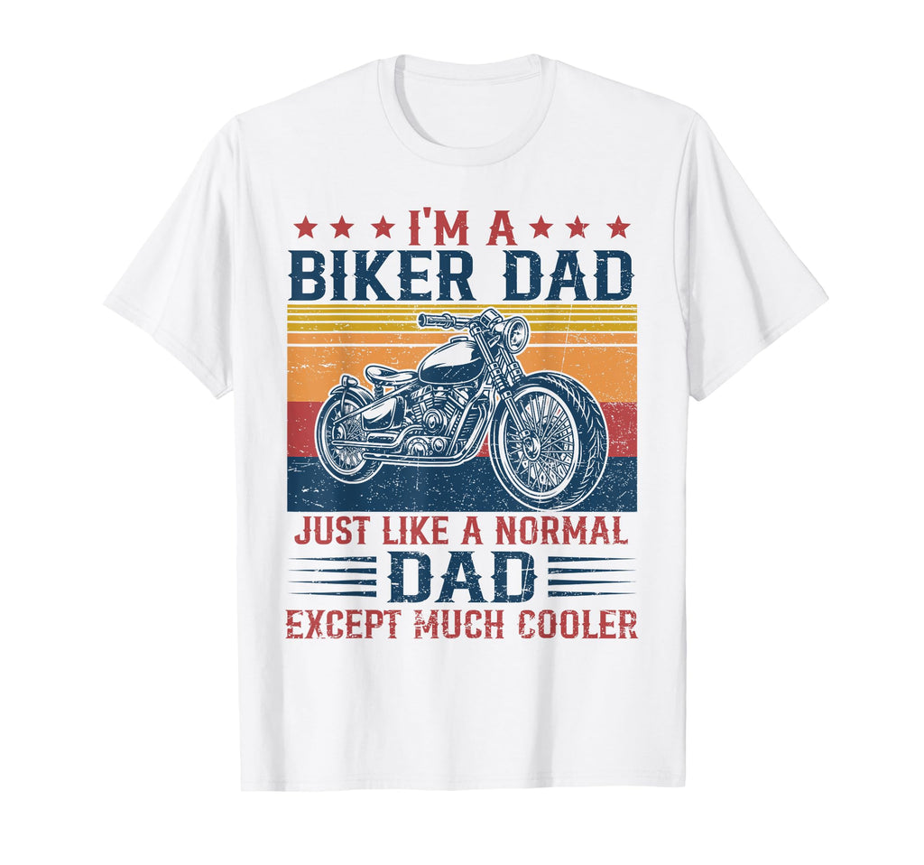 Mens Biker Dad Is Much Cooler T-Shirt - Custom Art Print Men Women - T-Shirt, Sweatshirt, Hoodie