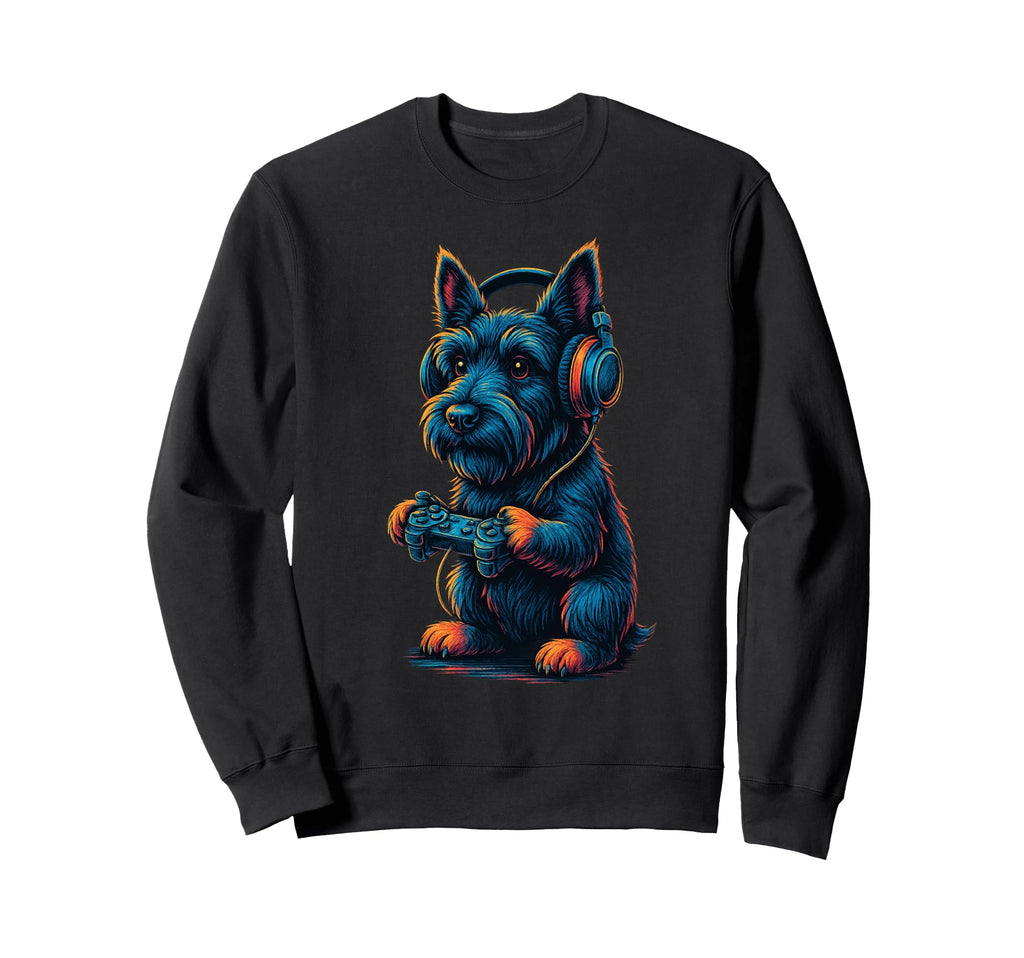 Scottish Terrier Gamer Gaming Dog Sweatshirt - Streetwear Style for Adults - T-Shirt, Sweatshirt, Hoodie