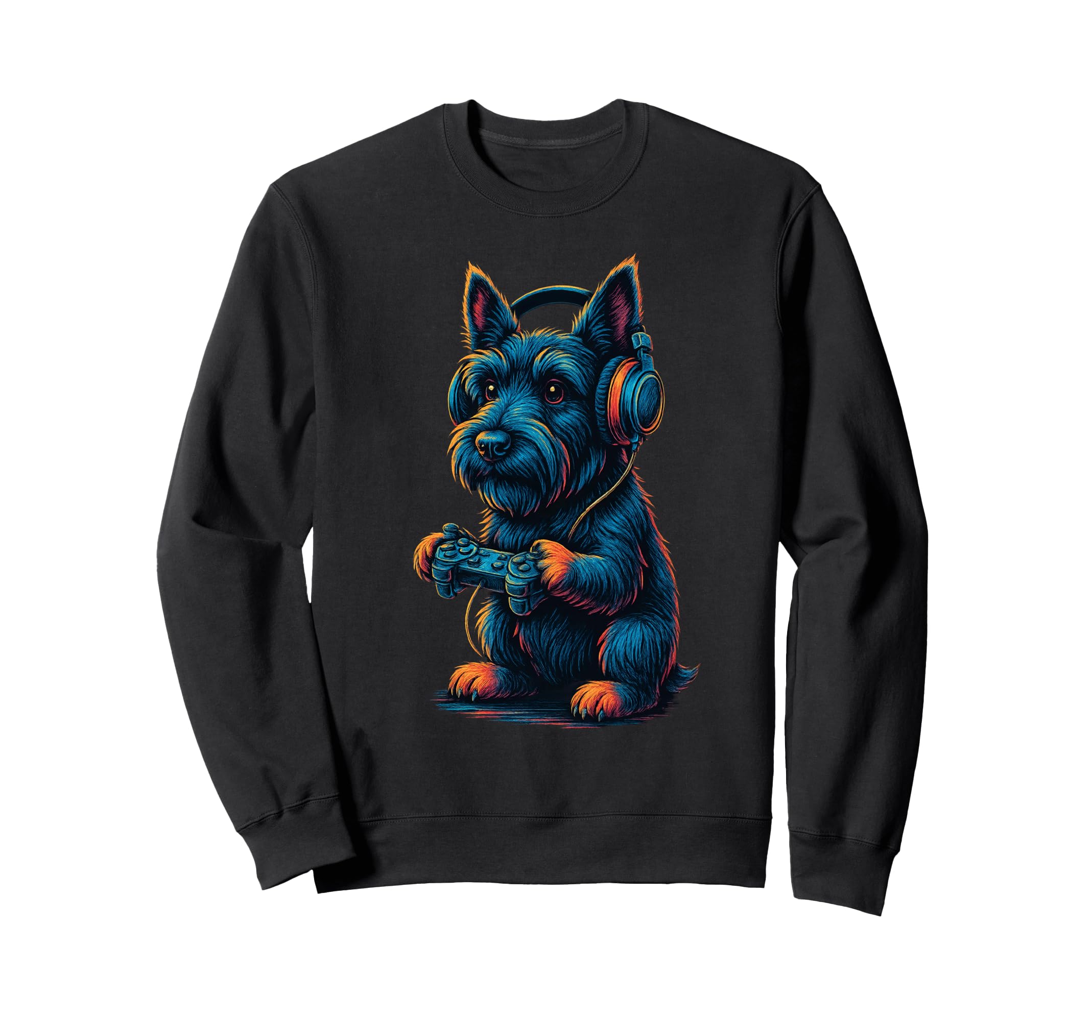 Scottish Terrier Gamer Gaming Dog Lover Sweatshirt - Unique Graphic Unisex - T-Shirt, Sweatshirt, Hoodie