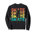 Roller Skating Skate 1970S Black Sweatshirt - Aesthetic Graphic Unisex - T-Shirt, Sweatshirt, Hoodie