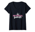 Womens Antisocial Butterfly V Neck T-Shirt - Graphic Print for Adults - T-Shirt, Sweatshirt, Hoodie