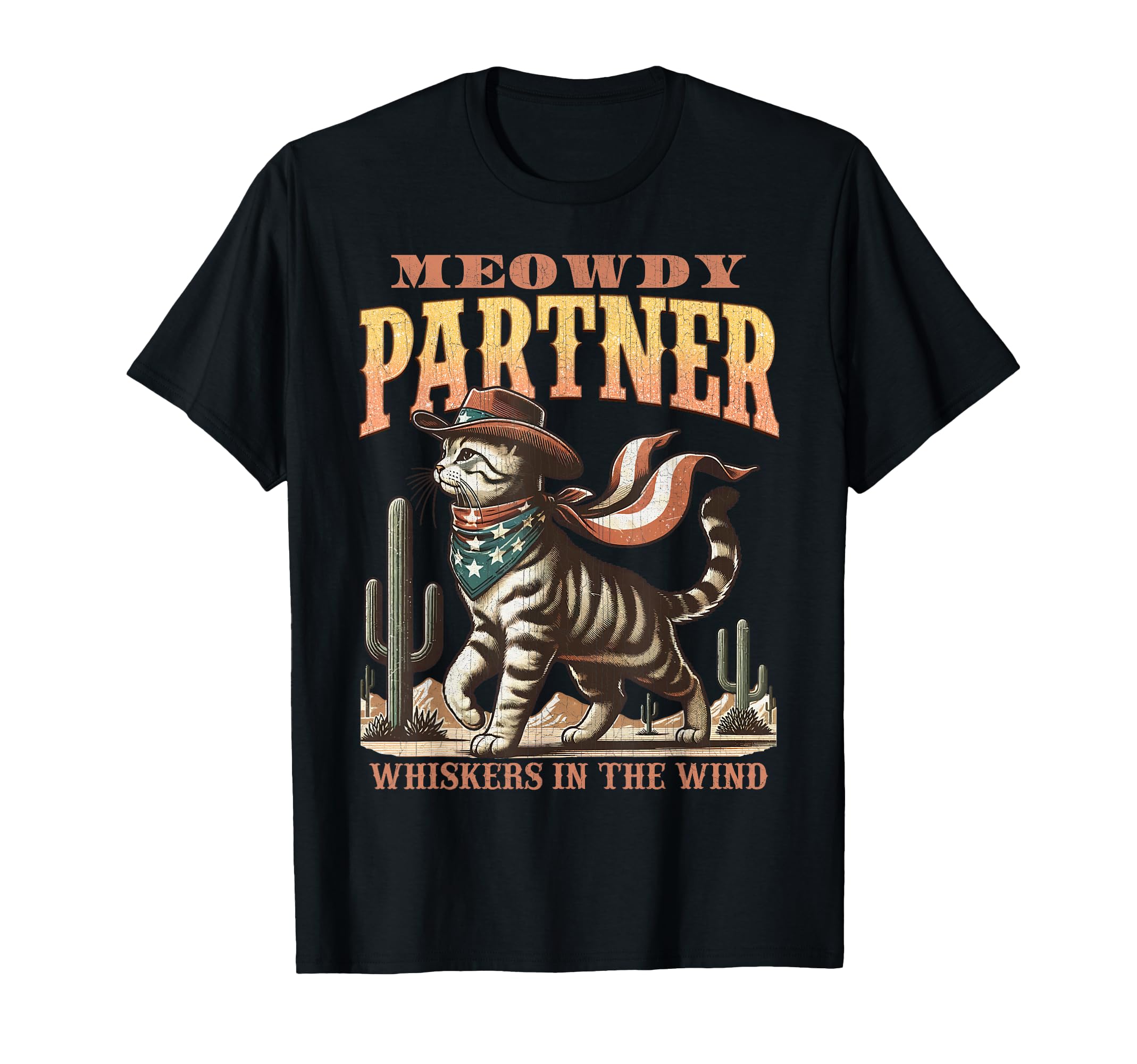 Meowdy Partner Cat Cowboy Funny T-Shirt - Custom Art Print Men Women - T-Shirt, Sweatshirt, Hoodie