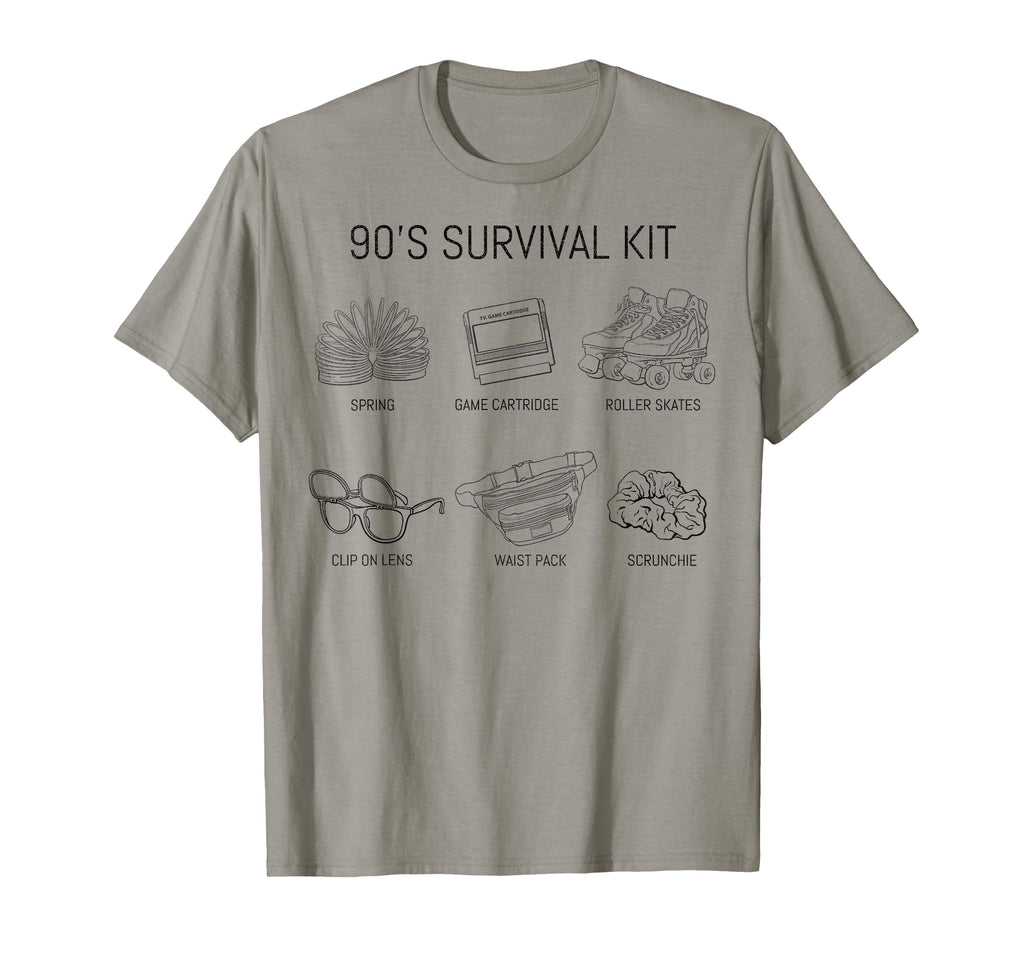 90S Survival Kit Collage Line Sketch T-Shirt - Graphic Print Unisex - T-Shirt, Sweatshirt, Hoodie