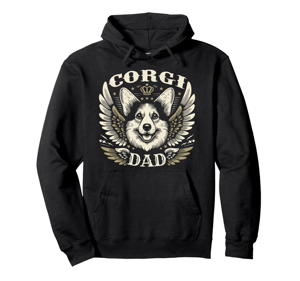 Corgi Dad Biker Wings Motorcycle Hoodie - Casual Everyday Wear Unisex - T-Shirt, Sweatshirt, Hoodie