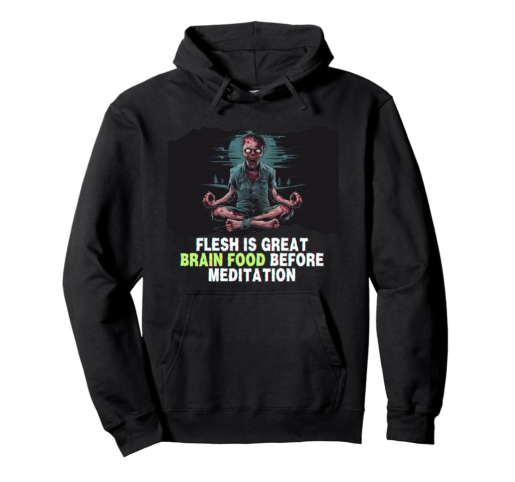 Zombie Meditation Spooky Dark Mindfulness Hoodie - Graphic Print Unisex - T-Shirt, Sweatshirt, Hoodie