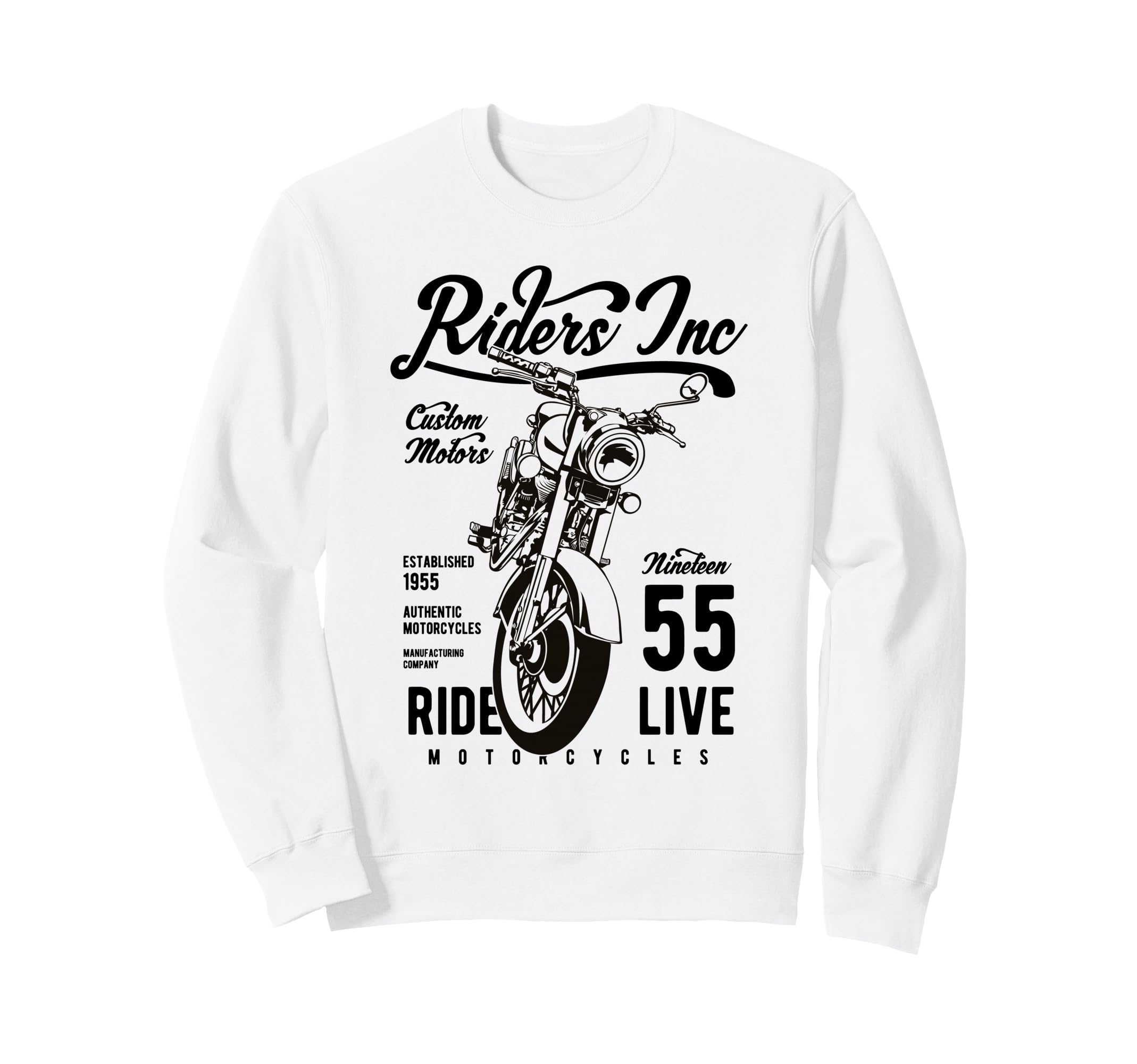 Riders Inc 1955 Motorcycle Sweatshirt - Custom Art Print for Adults - T-Shirt, Sweatshirt, Hoodie