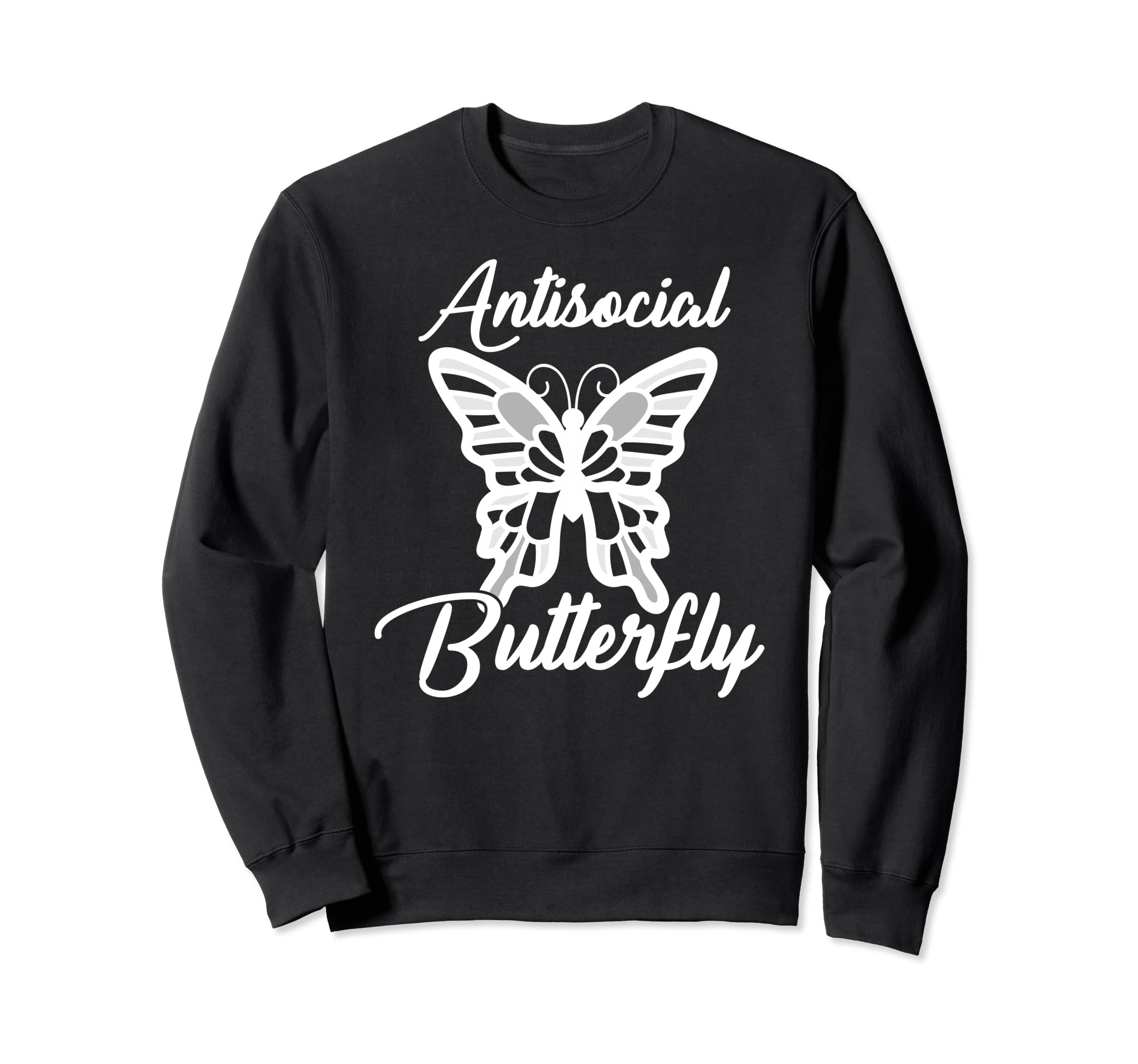 Antisocial Butterfly Sweatshirt - Casual Everyday Wear Men Women - T-Shirt, Sweatshirt, Hoodie