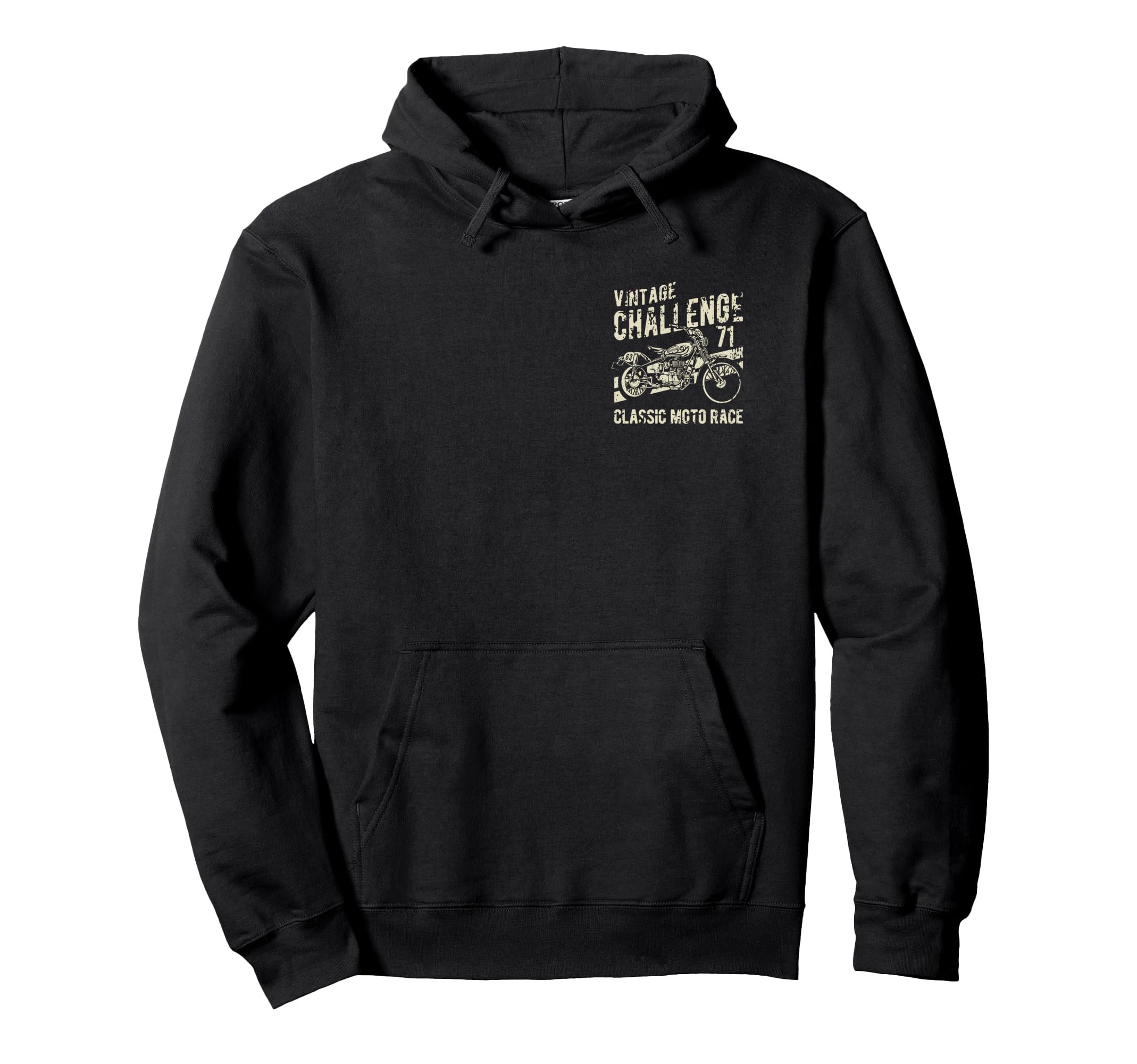 Challenge Motorcycle Race Distressed Hoodie - Custom Art Print for Adults - T-Shirt, Sweatshirt, Hoodie