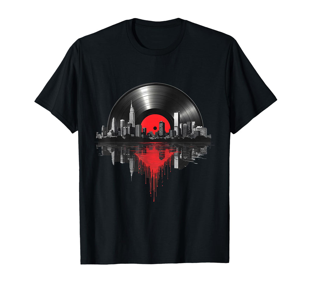 New York City Skyline Vinyl Record T-Shirt - Trendy Graphic Unisex - T-Shirt, Sweatshirt, Hoodie