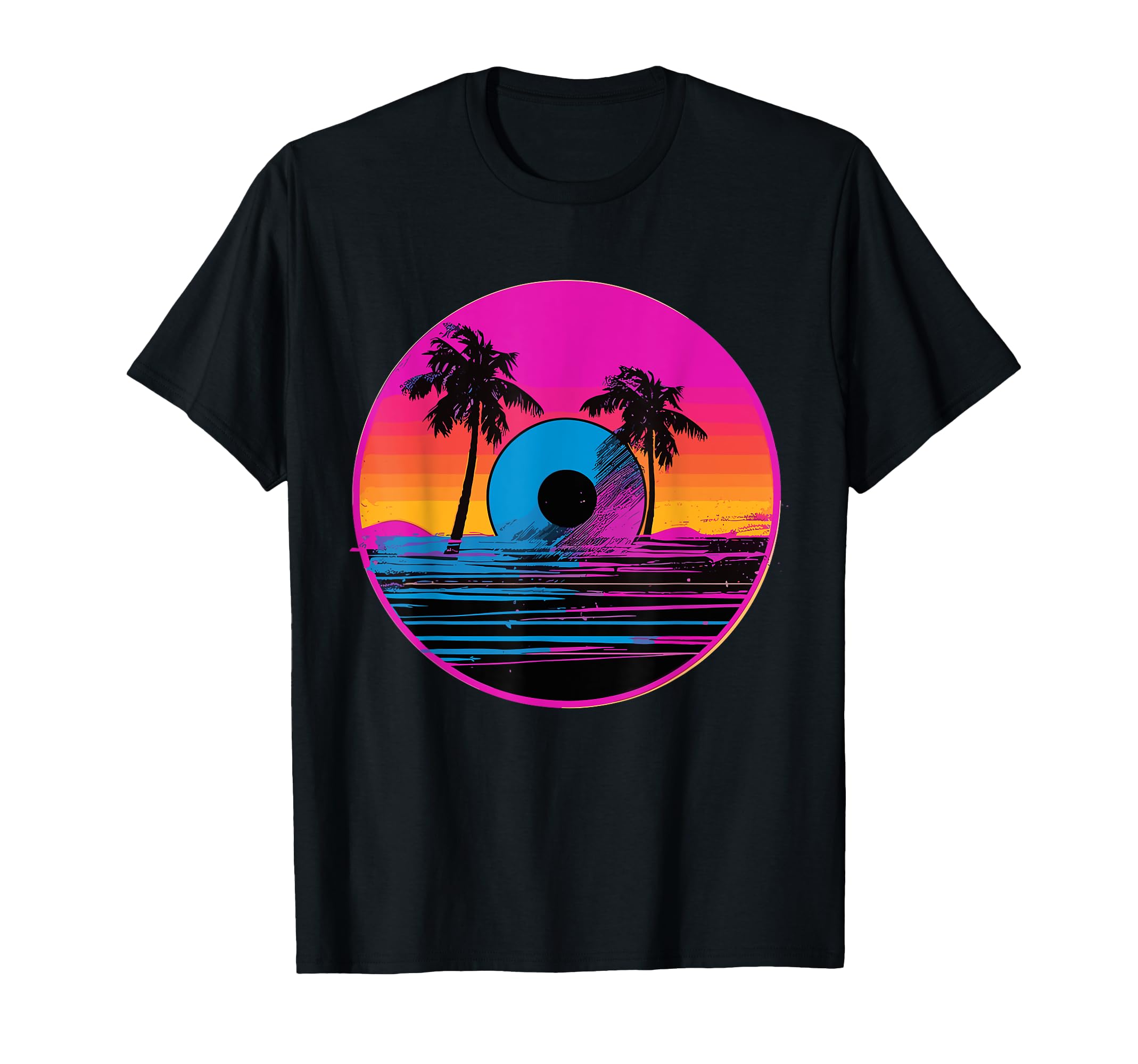 Vinyl Record Vaporwave Turntable Music T-Shirt - Graphic Print Men Women - T-Shirt, Sweatshirt, Hoodie