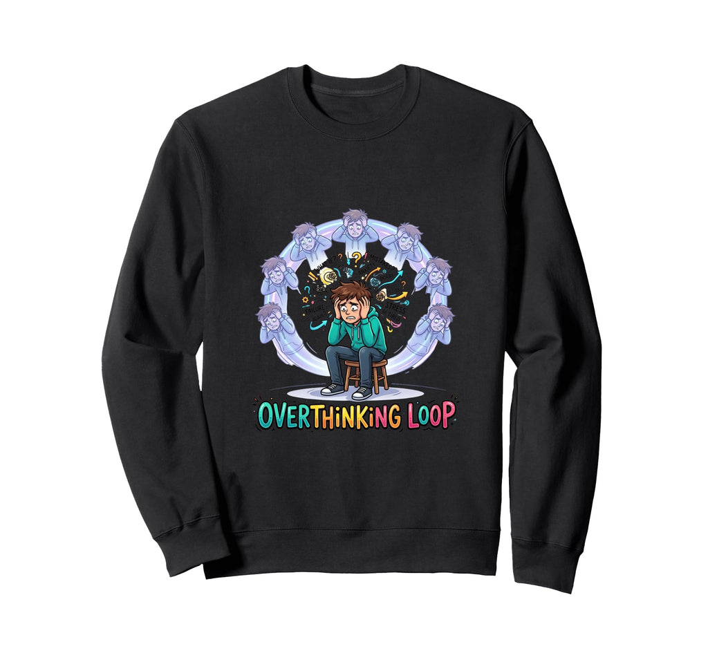 Overthinking Loop Mental Awareness Sweatshirt - Trendy Graphic Men Women - T-Shirt, Sweatshirt, Hoodie