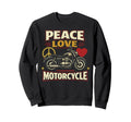 Motorcycle Biker Female Peace Sweatshirt - Fun Novelty Design for Adults - T-Shirt, Sweatshirt, Hoodie