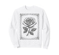 Grunge Rose Floral Distressed Sweatshirt - Minimalist Print Unisex - T-Shirt, Sweatshirt, Hoodie