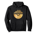 Vinyl Record Player Disco Music Skyline Hoodie - Unique Graphic Unisex - T-Shirt, Sweatshirt, Hoodie