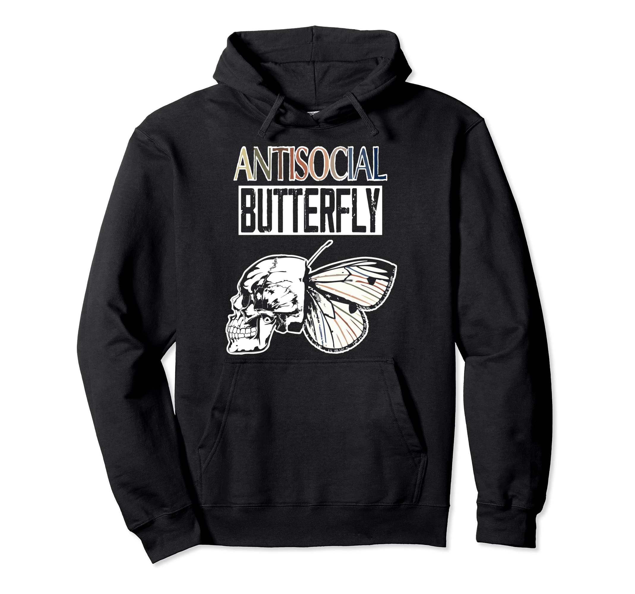 Antisocial Butterfly Wisdom Introvert Hoodie - Casual Everyday Wear Unisex - T-Shirt, Sweatshirt, Hoodie