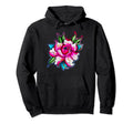 Neotraditional Flower Peony Tattoo Hoodie - Custom Art Print Men Women - T-Shirt, Sweatshirt, Hoodie