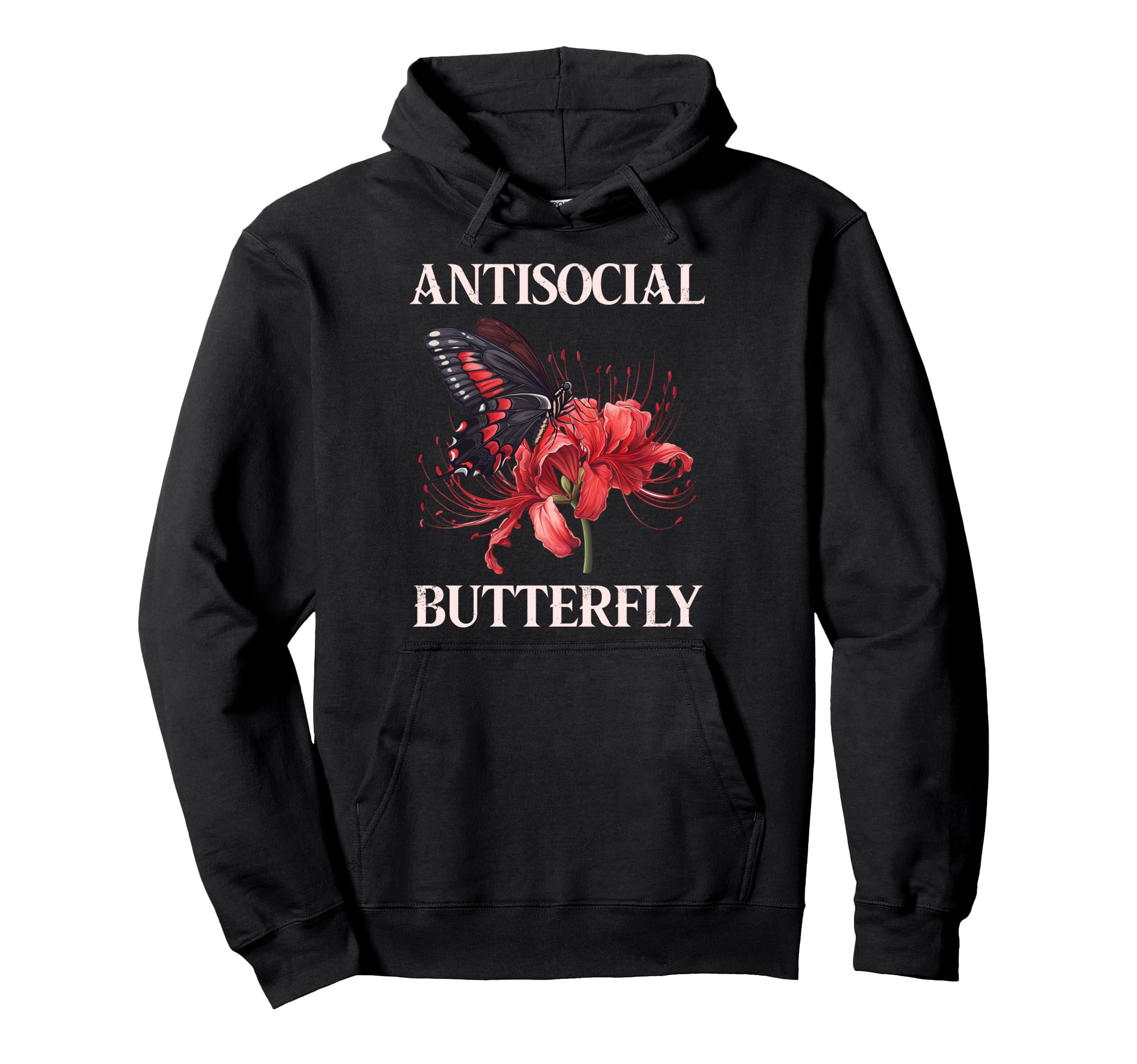 Antisocial Butterfly Hoodie - Graphic Print for Adults - T-Shirt, Sweatshirt, Hoodie