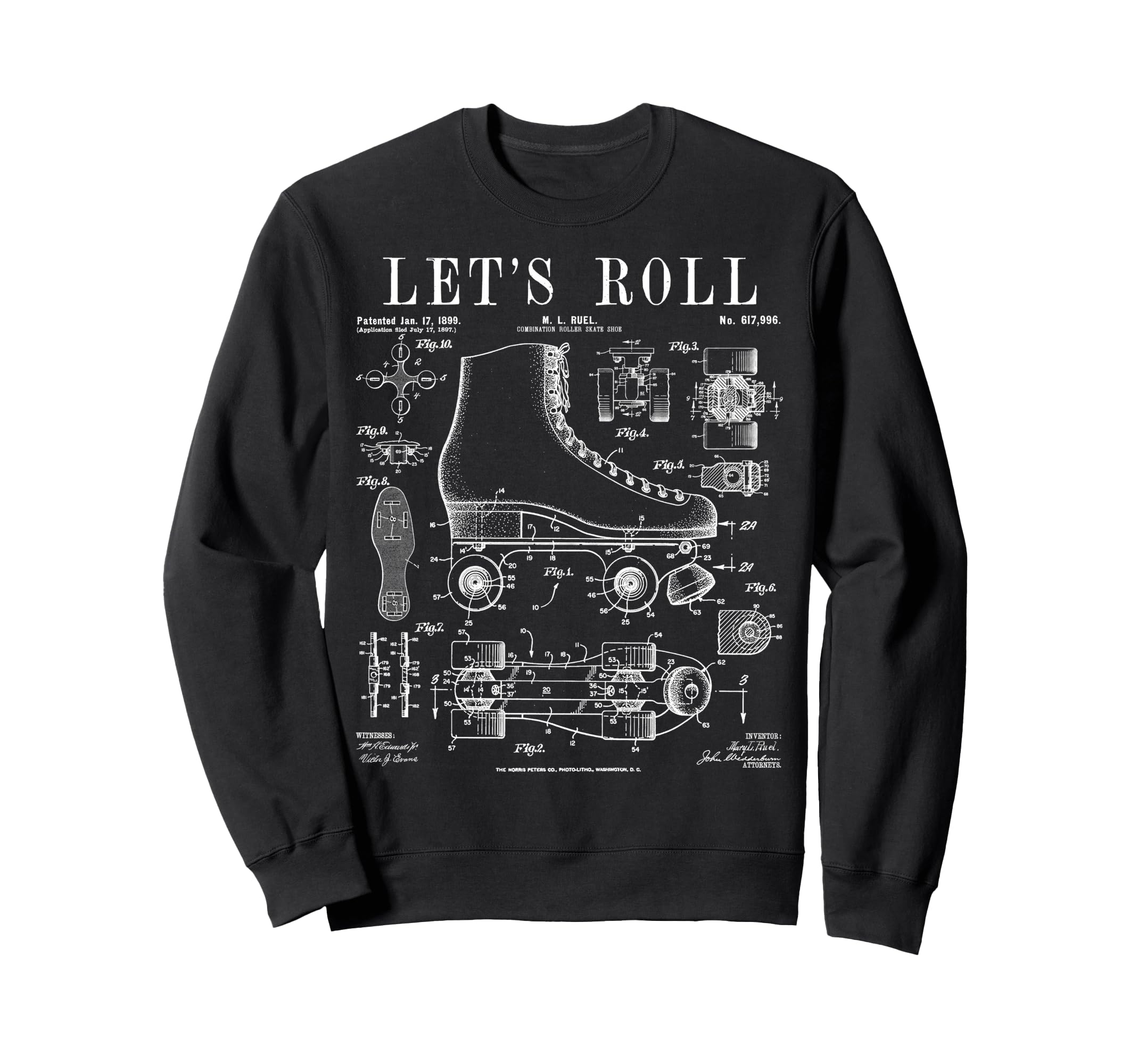 Lets Roll Roller Derby Skating Sweatshirt - Novelty Apparel Men Women - T-Shirt, Sweatshirt, Hoodie