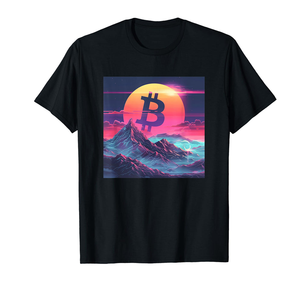 Bitcoin Vaporwave Aesthetic 80S Btc T-Shirt - Fun Novelty Design Unisex - T-Shirt, Sweatshirt, Hoodie
