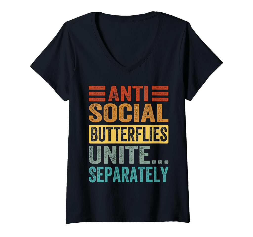 Womens Antisocial Butterflies Unite T-Shirt - Streetwear Style Men Women - T-Shirt, Sweatshirt, Hoodie