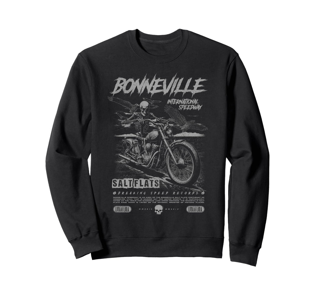 Bonneville Salt Flats Motorcycle Sweatshirt - Aesthetic Graphic Men Women - T-Shirt, Sweatshirt, Hoodie