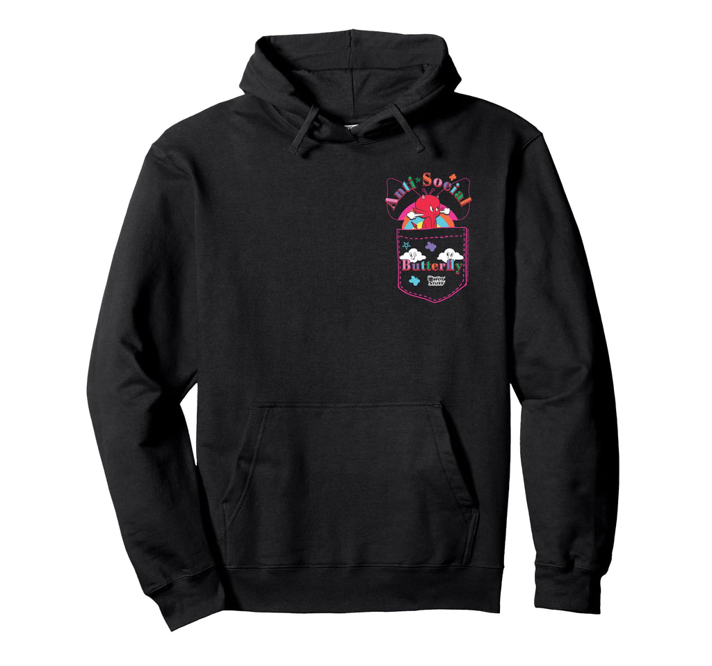 Hot Stuff Little Devil Anti Social Hoodie - Unique Graphic Men Women - T-Shirt, Sweatshirt, Hoodie