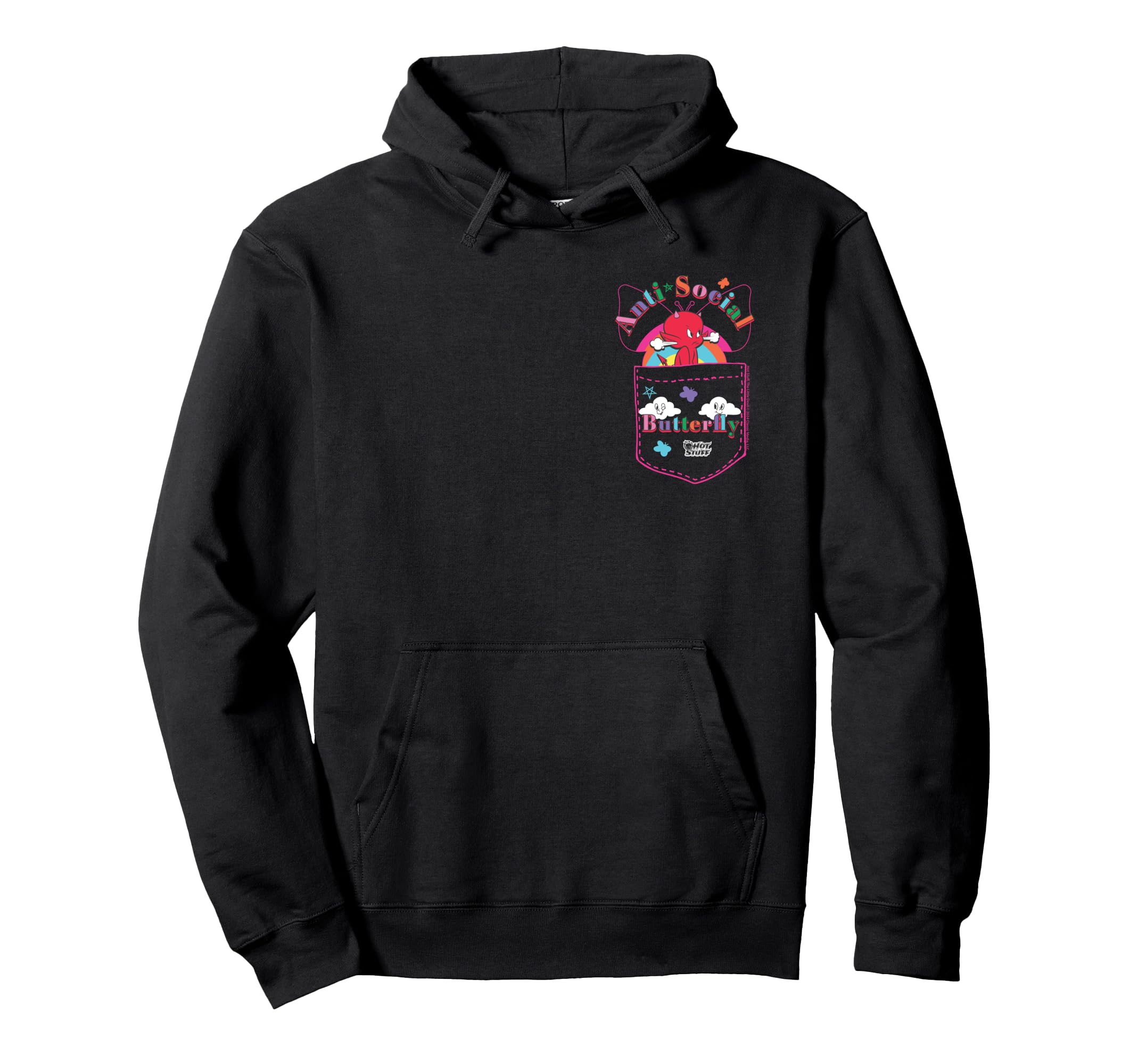Hot Stuff Little Devil Anti Social Hoodie - Unique Graphic Men Women - T-Shirt, Sweatshirt, Hoodie